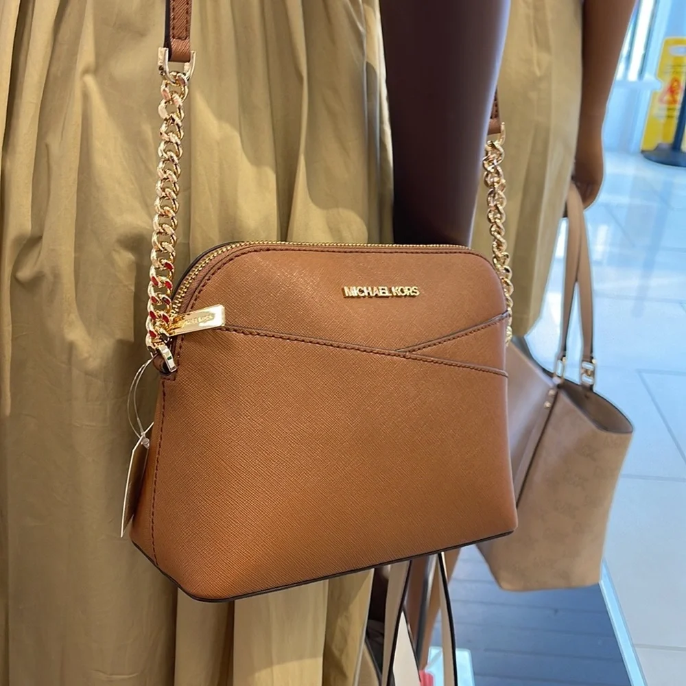 MICHAEL KORS Jet Set Travel Medium Dome Crossbody Bag Luggage NWT
